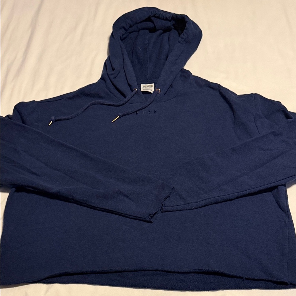 PINK Victoria's Secret Navy Crop Hoodie
